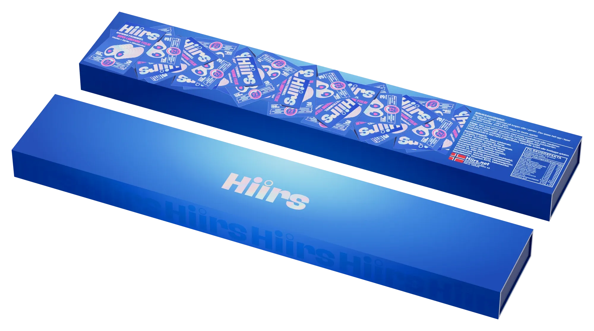 Two closed HIIRS display boxes showing the lid and side pattern