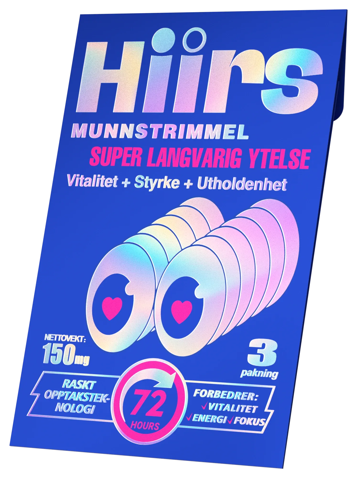 HIIRS 3-strip sachet, angled view