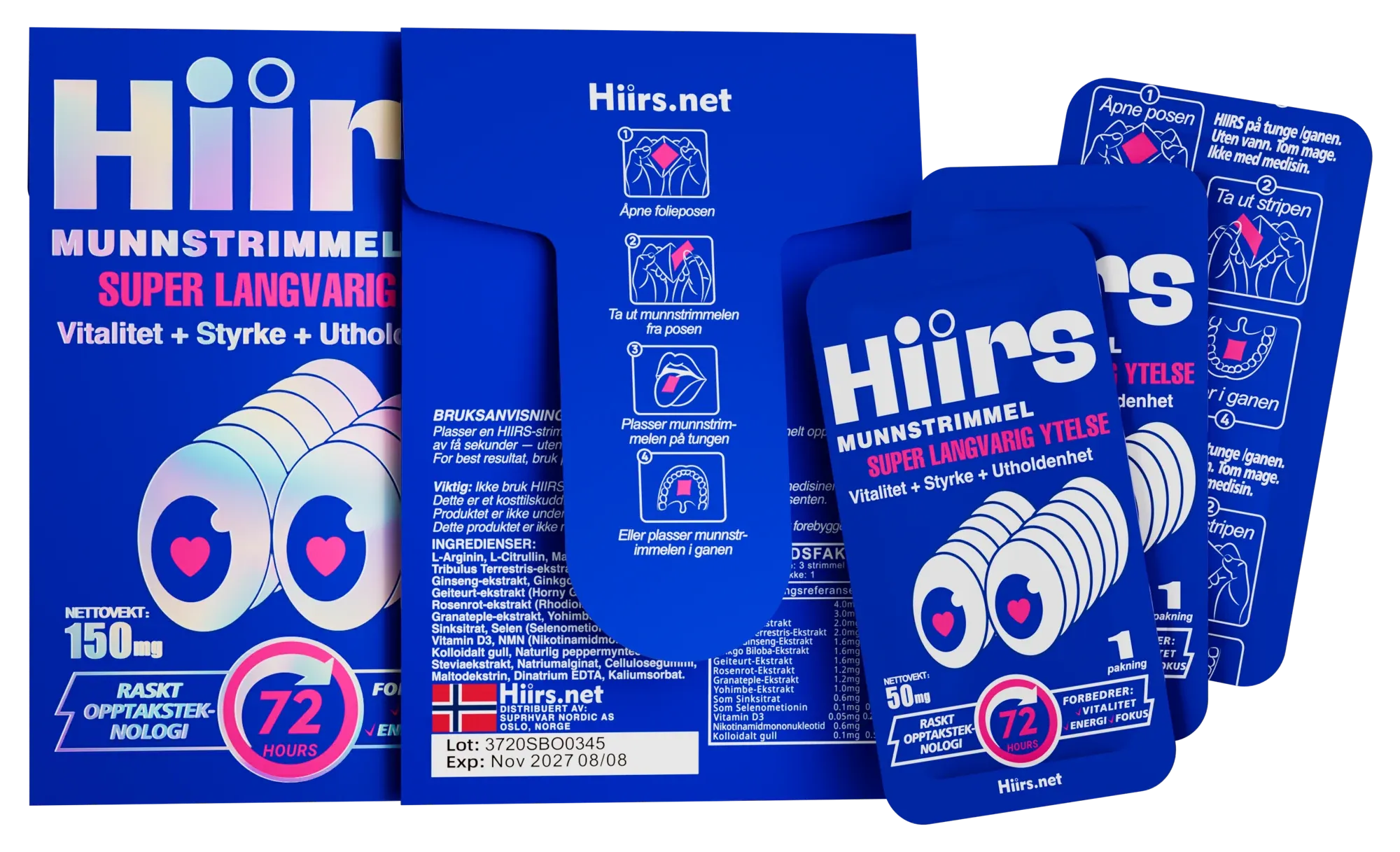 HIIRS sachets, front and back